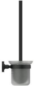 Ideal Standard IOM Bürstengarnitur aus Glas wandhängend in Chrom – mattglasierter Einsatz, verdeckte Befestigung
