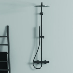 Ideal Standard Duschsystem Ceratherm T125 mit Badethermostat und Regenbrause in Brushed Gold