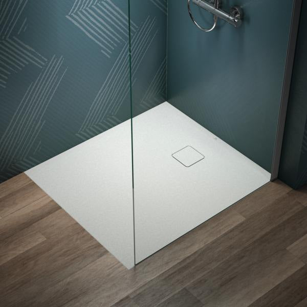 Ideal Standard Rechteck-Brausewanne Ultra Flat Evo 1000x900x35 mm Seidenweiß – Rutschhemmend, Flacher Einbau
