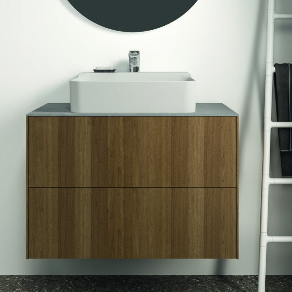 IDEAL STANDARD Conca Waschtischunterschrank 800 mm, 2 Auszüge, Walnuss Dunkel, wandhängend