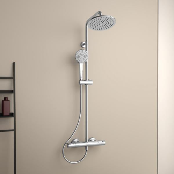Ideal Standard Duschsystem Ceratherm T50 mit Brausethermostat und 1750 mm Schlauch in Chrom