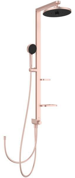Ideal Standard Duschsystem Ceratwist Alu+ mit 2 Ablagen, Kopf- und Handbrause, Aluminium