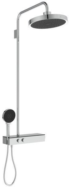 IDEAL STANDARD Duschsystem Ceratherm Solos mit LED-Leuchtring – Thermostat, Regenkopfbrause, Chrom