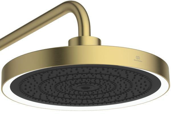 Ideal Standard Duschsystem Ceratherm Solos mit LED-Leuchtring Silver Storm – Thermostat, Kopf- & Handbrause