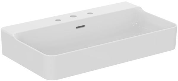 Ideal Standard Conca Aufsatzwaschtisch 800x450x165 mm, 3 Hahnlöcher, mit Überlauf, Weiß