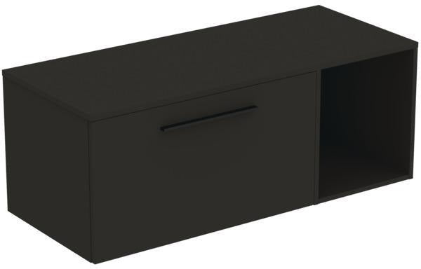 Ideal Standard i.life B Möbel-Set 120 cm mit 1 Auszug & 1 offenem Fach in Gr. Schwarz Weiß matt