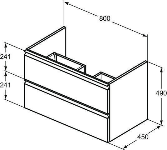 IDEAL STANDARD Waschtisch/Möbel-Paket CONNECT E mit Waschtisch 800 mm weiß/Walnuss dunkel