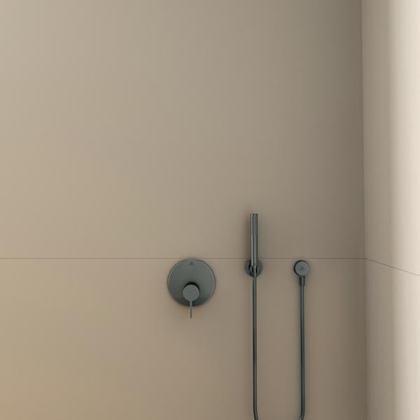 Ideal Standard Idealrain Atelier Brausehalter mit runder Rosette in Brushed Gold – Wandmontage