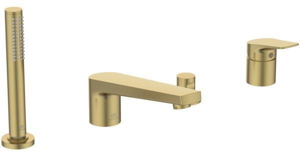 IDEAL STANDARD La Dolce Vita 4-Loch-Badearmatur mit Auslauf, Handbrause-Set & Keramikkartusche in Chrom