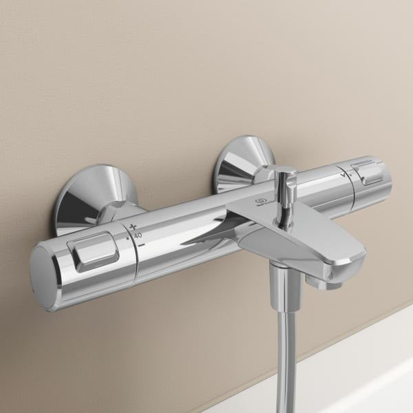 Ideal Standard Badethermostat AP Ceratherm T25, Ausladung 158 mm, Chrom – mit Verbrühschutz