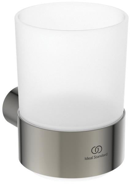 Ideal Standard Zahnputzbecher Conca, rund, Brushed Gold – Wandhängend, Messing, Glas
