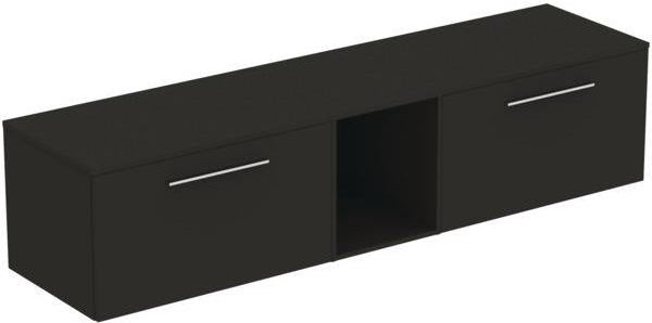 Ideal Standard i.life B Möbel-Set 200 cm mit 2 Auszügen und offenem Fach in Chrom Weiß matt