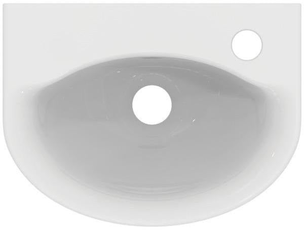 Ideal Standard Handwaschbecken Connect Arc, 350x260x155 mm, 1 Hahnloch rechts, mit Überlauf, Weiß