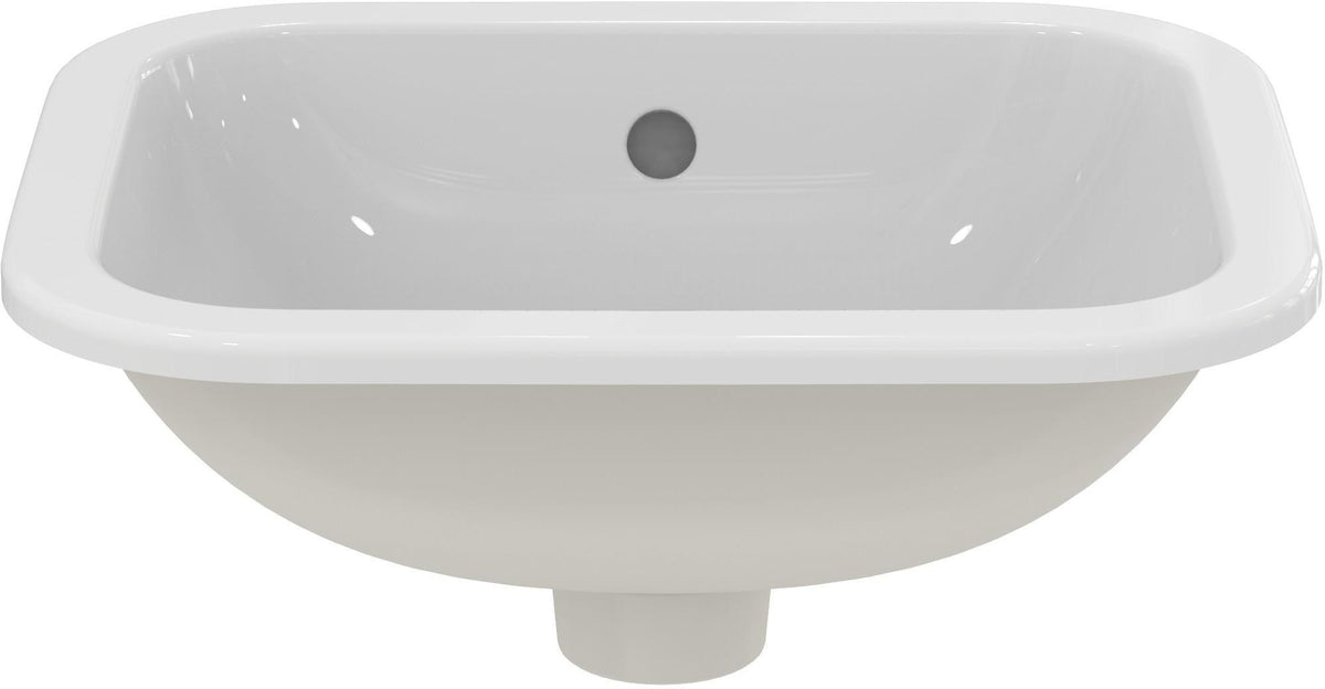 Ideal Standard Einbauwaschtisch Connect rechteckig 420x350 mm Weiß mit Überlauf und Ideal Plus