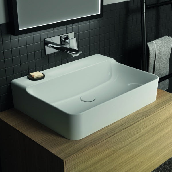 Ideal Standard Conca Aufsatzwaschtisch 600x450mm geschliffen Weiß ohne Hahnloch