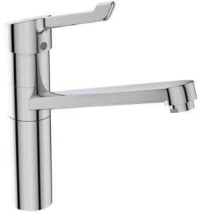 IDEAL STANDARD Ceraflex Küchenarmatur mit Klinikhebel und hohem Rohrauslauf, 222 mm Ausladung, Chrom