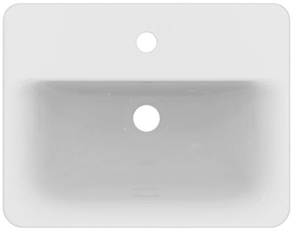 Ideal Standard Connect Einbauwaschtisch 500x390mm Weiß mit Überlauf und 1 Hahnloch