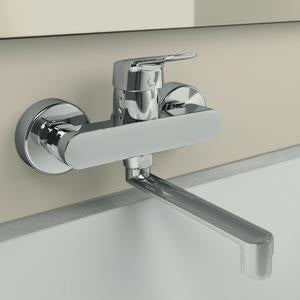 Ideal Standard Ceraflex Wand-Waschtischarmatur, Ausladung 160 mm, Chrom – Einhandhebelmischer mit Keramikkartusche