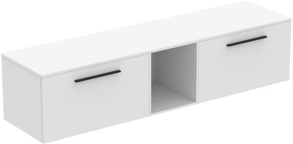 Ideal Standard i.life B Möbel-Set 200 cm – 2 Auszüge, 1 offenes Fach, Gr. Schwarz/Weiß matt