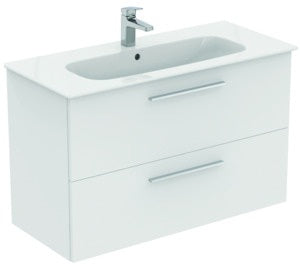 Ideal Standard i.life A Waschtischset 100 cm mit Unterschrank und chrom Griff, Weiß matt