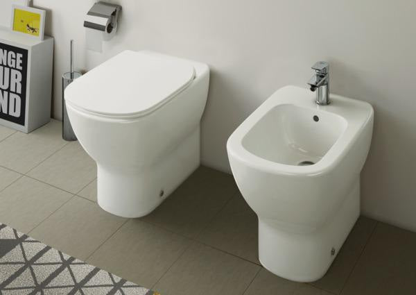 Ideal Standard Bidetarmatur Tesi Chrom 95 mm mit Ablaufgarnitur und Heißwasser-Sparfunktion
