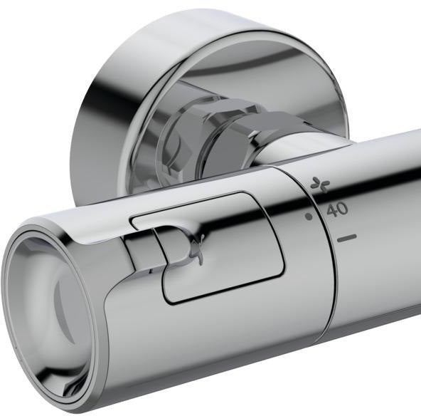 Ideal Standard Badethermostat AP Ceratherm T50 mit Handbrauseset Chrom – Thermostatische Wandarmatur