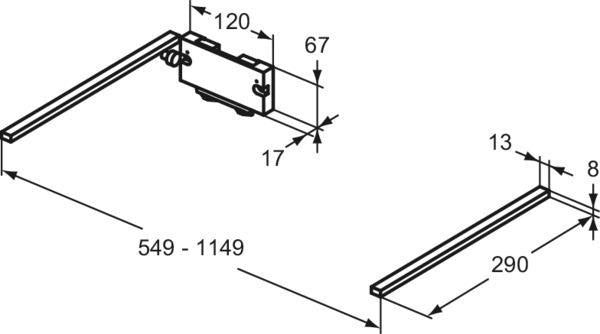 IDEAL STANDARD Finesse LED-Schubladenleuchte 379 mm, 4000 K, für 38 cm tiefe Unterschränke