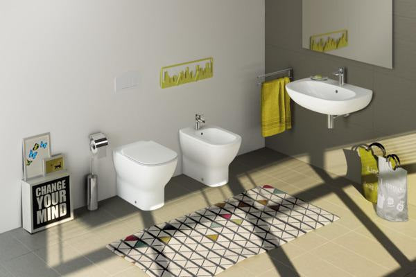 Ideal Standard Bidetarmatur Tesi Chrom 95 mm mit Ablaufgarnitur und Heißwasser-Sparfunktion