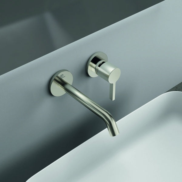 Ideal Standard Joy Wand-Waschtischarmatur in Brushed Gold, 180 mm Auslauf, runde Rosette