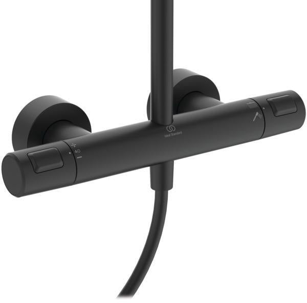 Ideal Standard Duschsystem Ceratherm T25 KB d:300mm Stick-Handbrause Silk Black