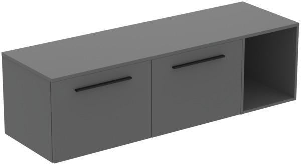 Ideal Standard i.life B Möbel-Set 160 cm – 2 Auszüge, 1 offenes Fach, Gr. Schwarz, Weiß matt