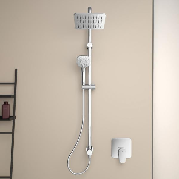 Ideal Standard Idealrain Cube Duschsystem mit Thermostat & 3-Strahl-Handbrause, Chrom