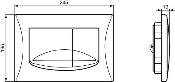 IDEAL STANDARD Betätigungsplatte M2 Solea, mechanische 2-Mengen-Technik, Chrom