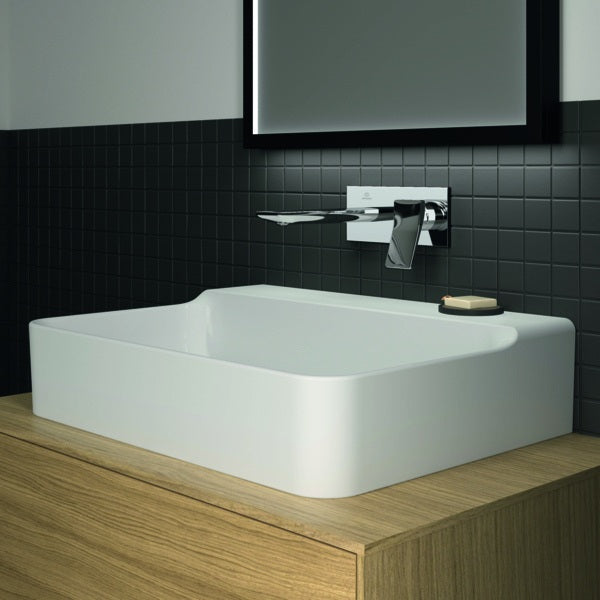 Ideal Standard Conca Aufsatzwaschtisch 600x450mm geschliffen Weiß ohne Hahnloch