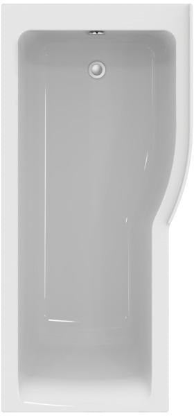Ideal Standard Raumspar-Badewanne Connect Air, links, 1695x795x390 mm, Weiß – Kombi-Badewanne mit Fußablauf