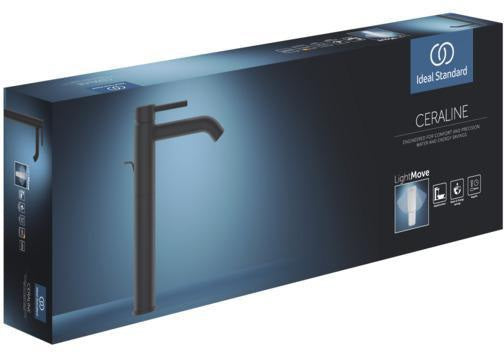 Ideal Standard Ceraline Waschtischarmatur 150 mm verchromt, 5 l/min mit verlängertem Sockel