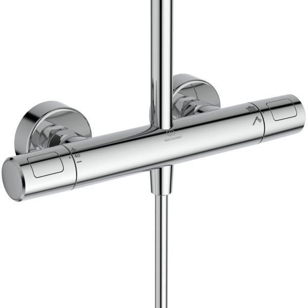 IDEAL STANDARD Duschsystem Ceratherm T25 N mit Thermostat, Kopf- und Handbrause, Chrom