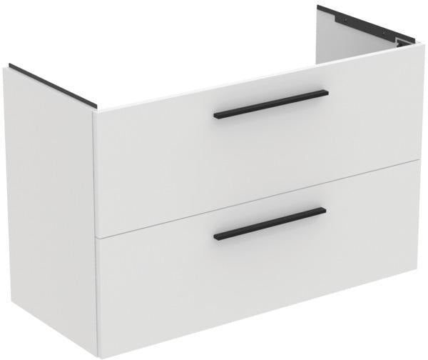 Ideal Standard i.life A Waschtischset 100 cm mit Unterschrank, weiß matt, schwarzer Griff