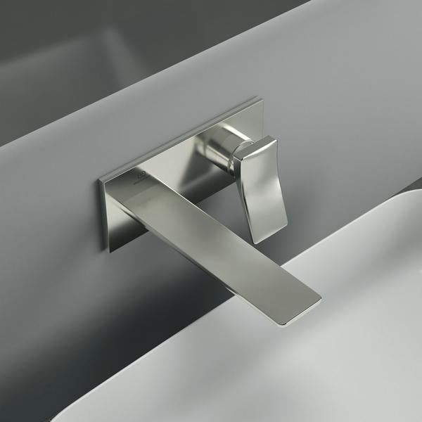 Ideal Standard Conca Wand-Waschtischarmatur BS2 in Brushed Gold, 180 mm Ausladung, eckige Rosette