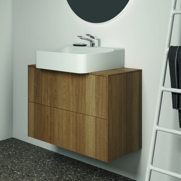Ideal Standard Conca Waschtischunterschrank Eiche hell 802 mm – 2 Auszüge, Push-Open, wandhängend