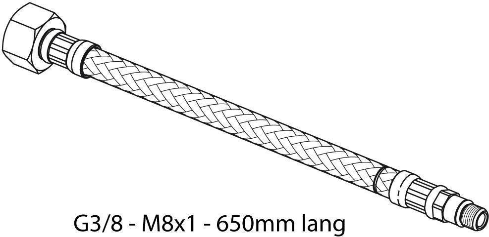 IDEAL STANDARD Druckschlauch G3/8-M8X1, 650 mm – Sanitär-Ersatzteil