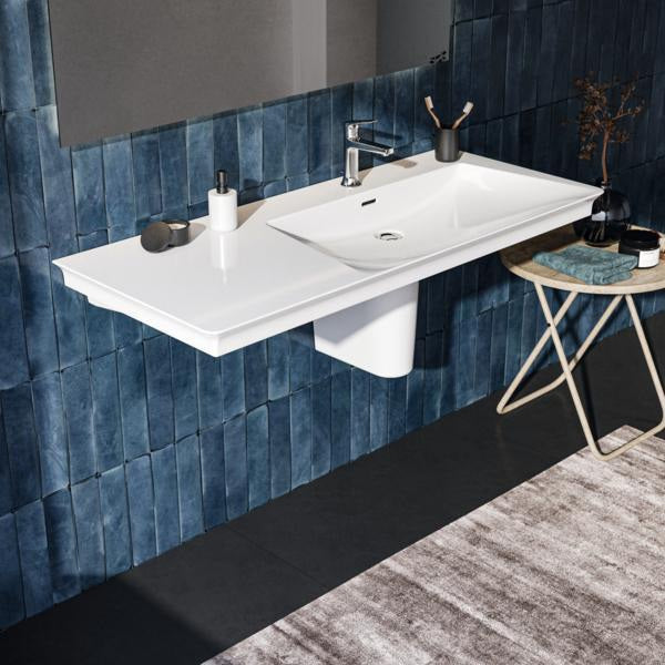 Ideal Standard Möbelwaschtisch La Dolce Vita 1260 mm, 1 Hahnloch, Überlauf, Ablage links, Weiß