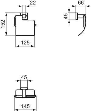 Ideal Standard IOM Cube Papierrollenhalter Chrom – Wandhängend mit Klappe und verdeckter Befestigung