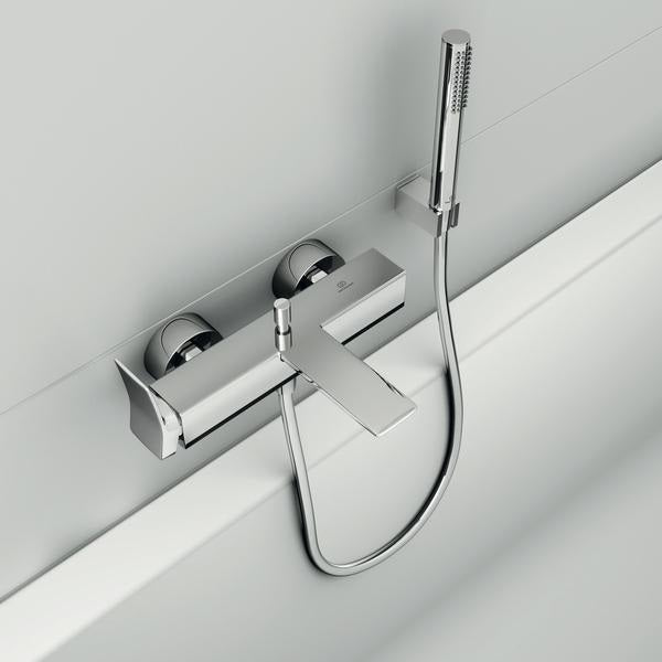 Ideal Standard Idealrain Atelier Brausehalter, eckige Rosette, Brushed Gold, Messing