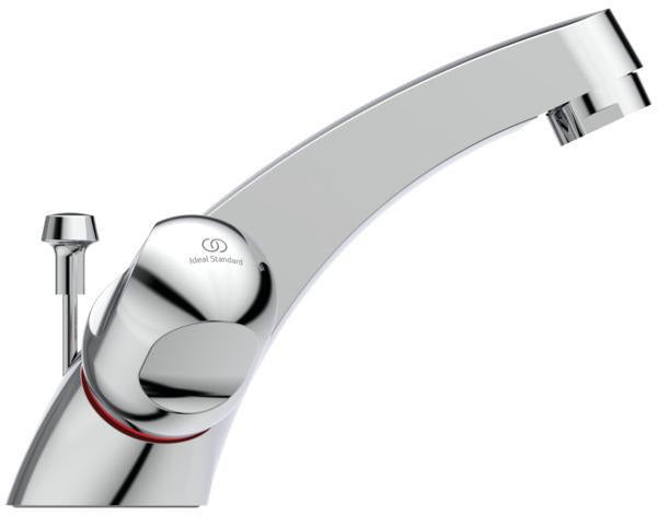 Ideal Standard Alpha Waschtisch-Zweigriffarmatur Chrom 120 mm Ausladung mit Ablaufgarnitur
