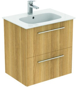 Ideal Standard i.life A Waschtischset 60 cm mit Unterschrank und chrom Griff, Weiß matt