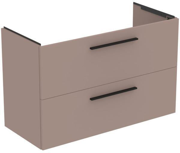 Ideal Standard i.life A Waschtischset 100 cm mit Unterschrank, weiß matt, schwarzer Griff