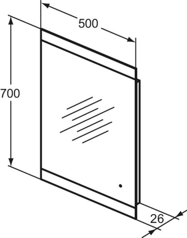 IDEAL STANDARD Mirror&Light Wandspiegel 500x700 mm mit LED-Ambientelicht und Antibeschlagfunktion