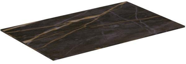 Ideal Standard Waschtischplatte Conca aus Keramik 602x373x6 mm in Marmor Noir Desir