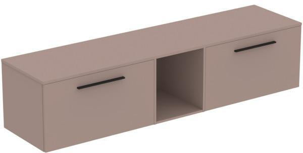 Ideal Standard i.life B Möbel-Set 200 cm – 2 Auszüge, 1 offenes Fach, Gr. Schwarz/Weiß matt